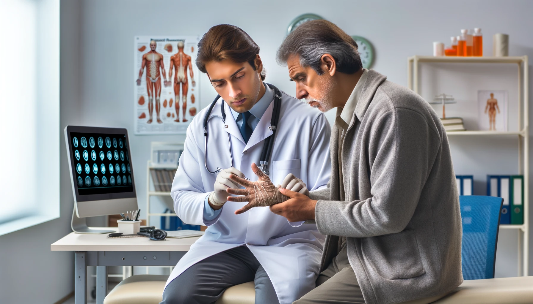 doctor neurologist conducting a checkup on a patient